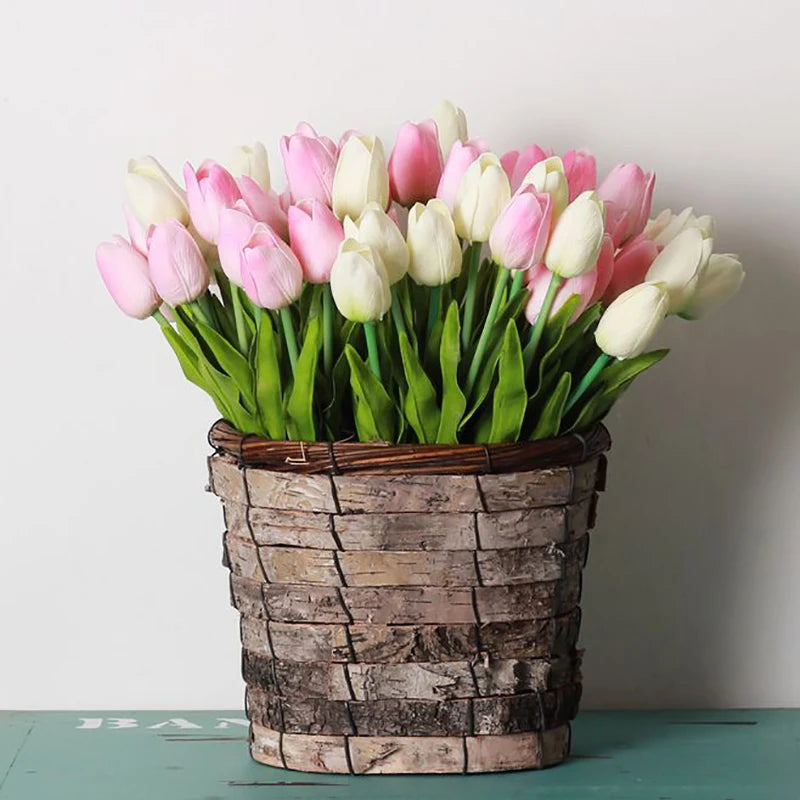 10/30pcs Tulip Artificial Flowers Real Touch Flowers Wedding Decor Simulation Bride Bouquets Pu Tulips for Home Party Vase Decor