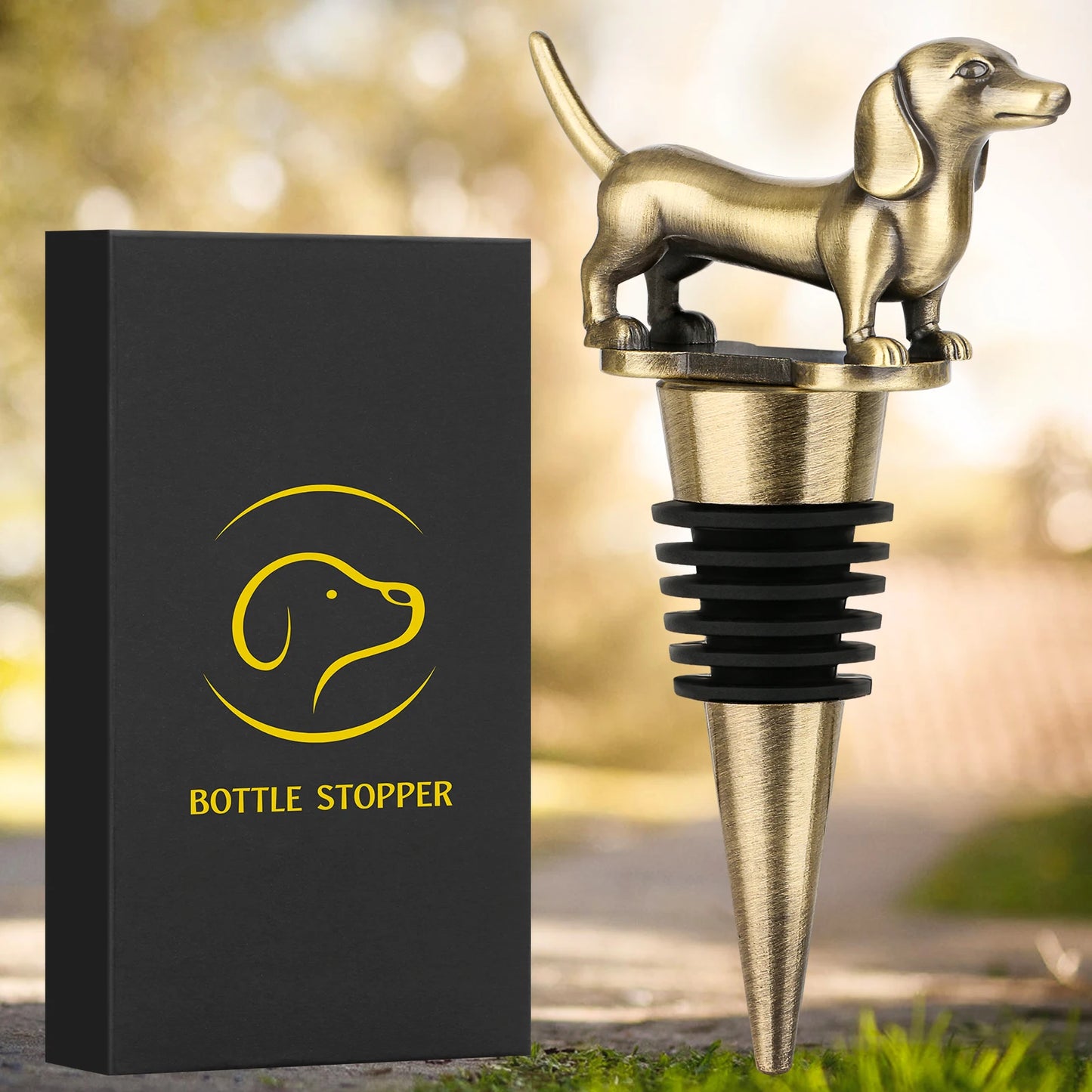LKKCHER Dachshund Dog Wine Stopper Animals Sausage Pet Wine Gifts Set for Dog Lovers Exquisite Home Bar Decoration Accessories