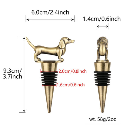LKKCHER Dachshund Dog Wine Stopper Animals Sausage Pet Wine Gifts Set for Dog Lovers Exquisite Home Bar Decoration Accessories