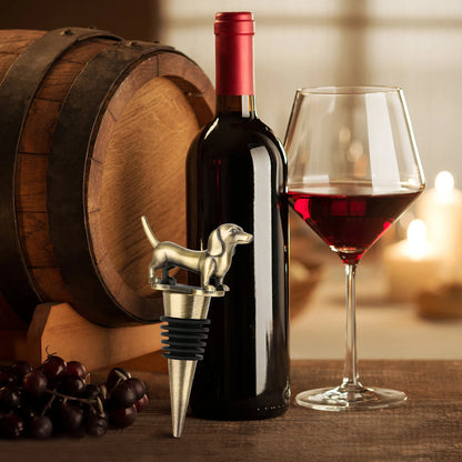 LKKCHER Dachshund Dog Wine Stopper Animals Sausage Pet Wine Gifts Set for Dog Lovers Exquisite Home Bar Decoration Accessories