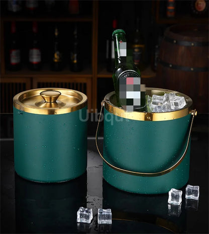304 2L/3L Stainless Steel Ice Bucket Portable Double Wall Insulated with Lid Hotel wine Champagne whiskey Beverage beer tools